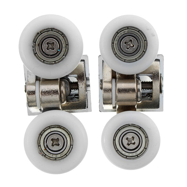 2pcs Zinc Alloy Dual Top Door Rollers Runners for Glass Sliding Shower Doors