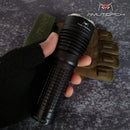 AMUTORCH JMX8 XPL HI 1200LM 5Modes Long-range Tactical LED Flashlight Stainless Steel Attack Head