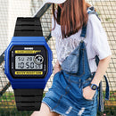 SKMEI 1413 LED Digital Watch Waterproof Chronograph Square Dial Student Watches