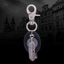 Gun Black Skull Pattern Keychain Feather Pendant Key Ring Halloween Gift for Unisex