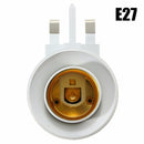 UK Plug E27 B22 Wall Screw Base Light Bulb Lamp Socket Holder Adapter Converter 110-240V