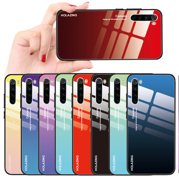 Bakeey Gradient Color Shockproof Tempered Glass Protective Case for Xiaomi Redmi Note 8