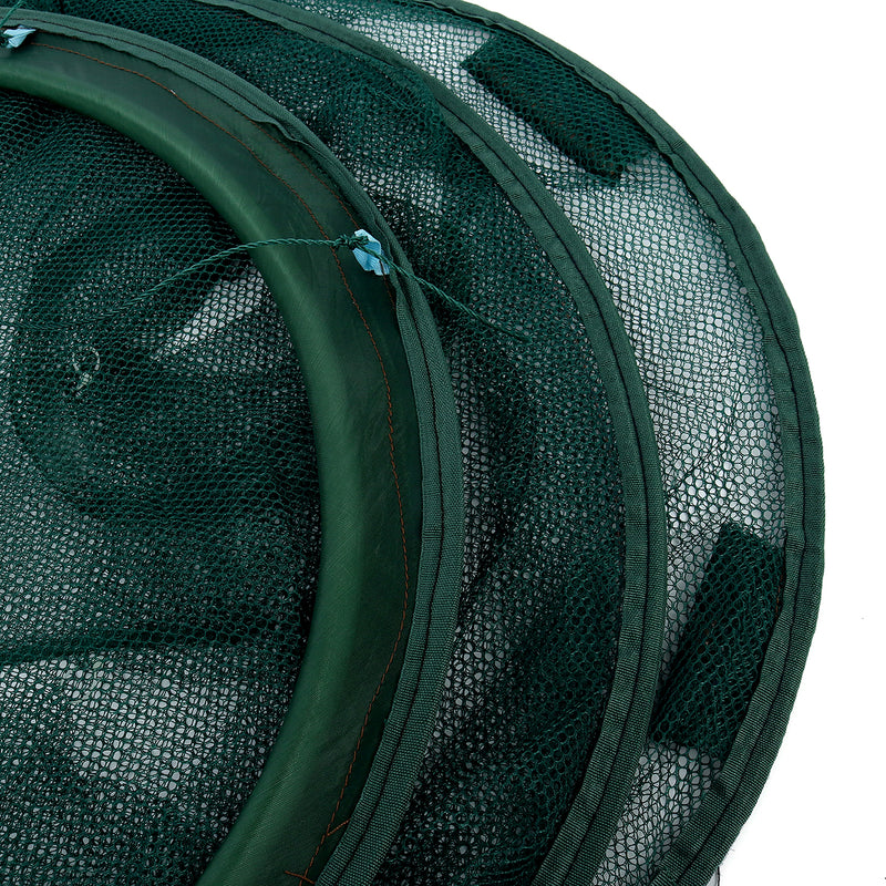 ZANLURE  Holes Double Layer 60cm Folding Fishing Net Shrimp Crab Fish Baits Mesh Trap