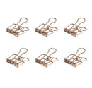 6Pcs Deli 9415 Rose Gold Binder Clip for Office School Paper Organizer Stationery Metal Clips