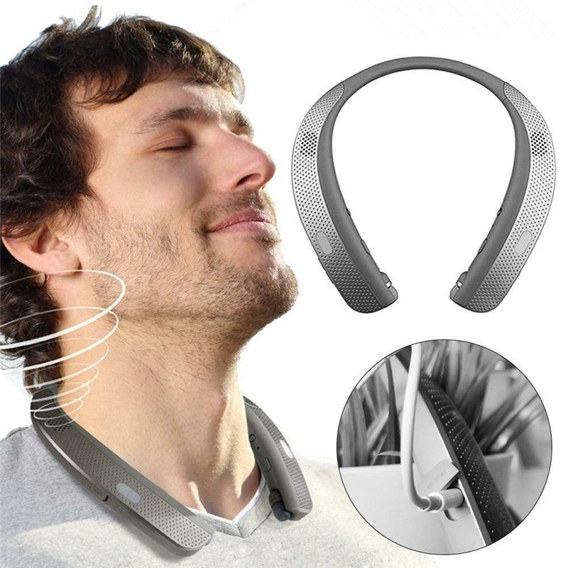 Portable Neckband Hanging bluetooth Running Speaker Hifi Bass Wearable Headset