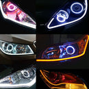 85cm Flexible LED Soft Tube Guide Light Car White DRL Strip Amber Turn Signal Lamps 2PCS