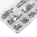 Suleve M5SP1 100Pcs M5 Stainless Steel 8-35mm Phillips Pan Head Machine Screw Washer Bolt Asortment