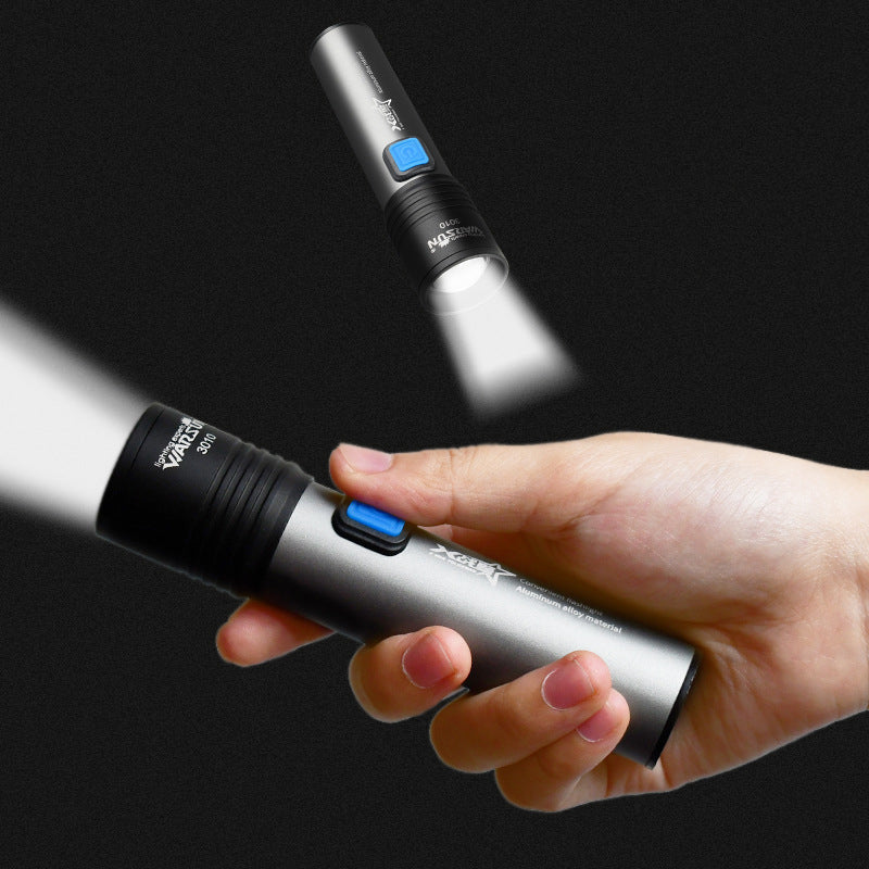 WARSUN T6 3 Modes+Zoomable USB Rechargeable 18650 LED Flashlight Power Bank Waterproof Torch Light