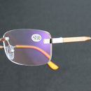 Aluminum-magnesium Alloy Reading Glasses Frameless HD Resin Lenses Presbyopic Glasses