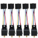 5pcs 12V 40A 5 Pin Relay Switch w/Socket Holder For Car Truck Van Motorcycle Boat