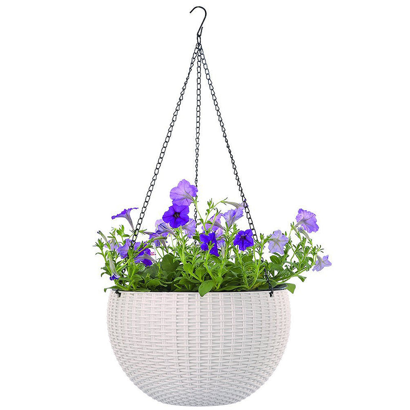 Gardening Rattan Waven Hanging Flower Chain Basket Pot Plant Holder Home Balcony Decorations