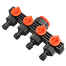 1/2 Inch 4 Way Splitter Garden Water Hose Tap Internal Thread Quick Connector