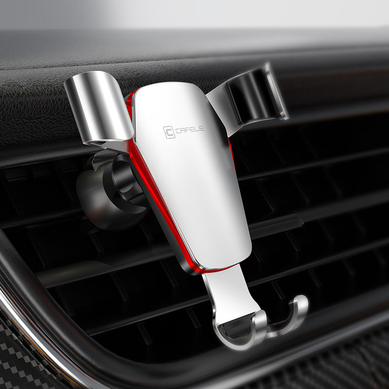Cafele Metal Gravity Linkage Automatic Lock Air Vent 360 Rotation Car Phone Holder For 4.0-6.5 Inch Smart Phone