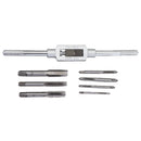 Drillpro M3-M12 Adjustable Tap Wrench with 7pcs M3-M12 Screw Thread Hand Tap Set