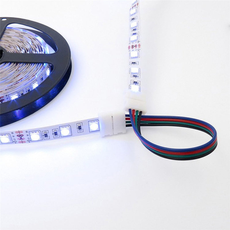 1 Set5050 4Pin 10MM RGB LED Strip Light Connector Includes More Parts Fixed Clips Screws for DIY