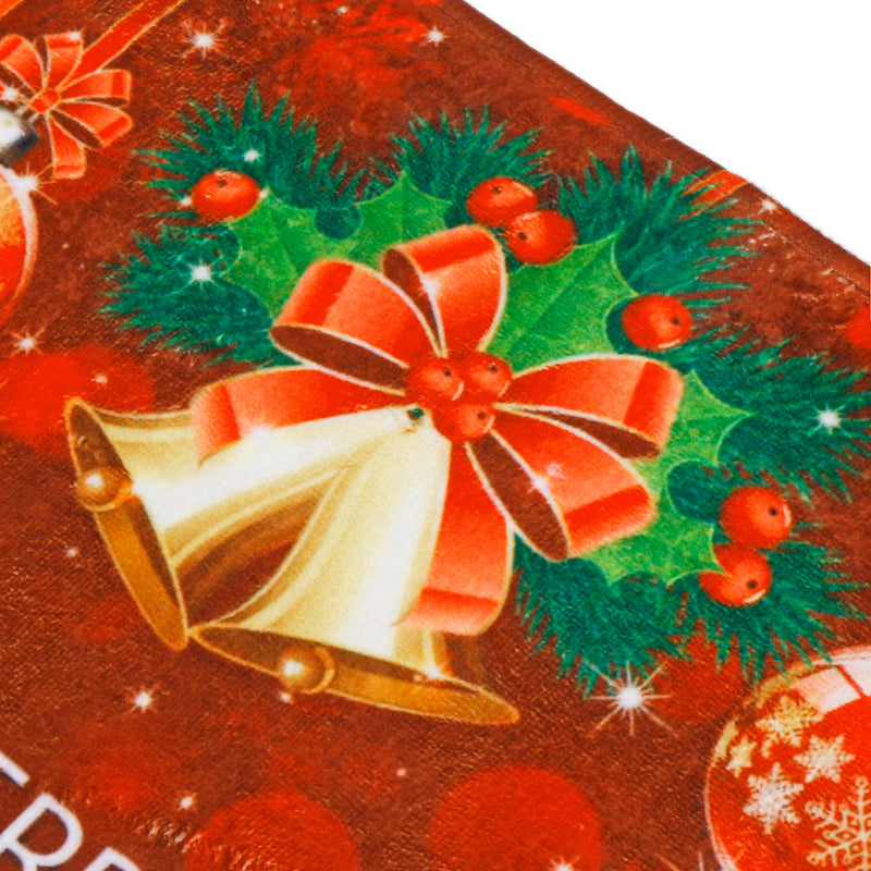 3pcs Bathroom Rug Mats Set Christmas Decoration Anti-slip Toilet Rug Floor Mat