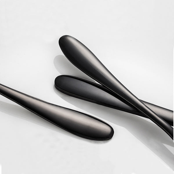 KCASA Stainless Steel Black Gold Flatware Dinnerware Cutlery Fork Knife & Spoons Tableware Set