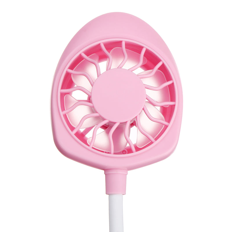 Portable USB Rechargeable Fan Neckband Lazy Neck Hanging Dual Cooling Mini Fan