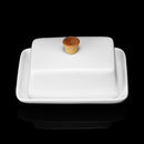 Porcelain Butter Dish With Lid Holder Serving Storage Tray Plate Storage Container Pizza Plate