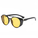 KCASA Fashion Sunglasses Men Women Punk Retro Round Sunglasses Anti-UV