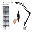Lighting LED 5X 500mm Magnifying Glass Desk Lamp with Clamp Hands USB-powered LED Lamp Magnifier with 3 Modes Dimmable