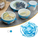 6Pcs Food Silicone Stretch Kitchen Storage Container Bowl Cover Fresh Keeping Vacuum Sealed Lid