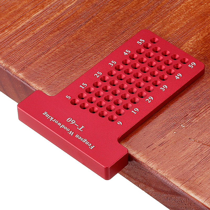 Aluminium Alloy T-60 Hole Positioning Metric Measuring Ruler 60mm Woodworking T-Squares Marking Ruler For Carpenter