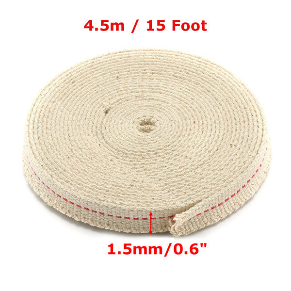 5/8 Inch Flat Cotton Wick 15 Foot Oil Lamps and Lanterns Cotton Wick 4.5M Length