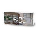 LED Mirror Alarm Clock Digital Snooze Table Clock Wake Up Temperature Display