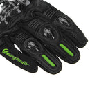 Touch Screen Carbon Fiber Sheepskin Gloves Motorcycle Racing Full Finger Glove
