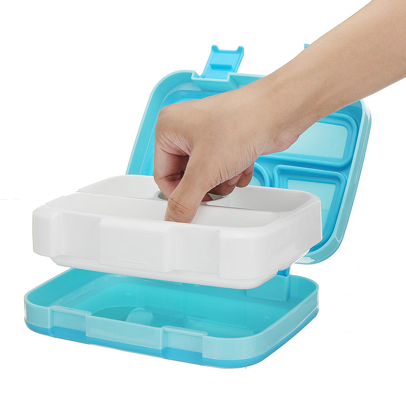 2 Layer Bento Lunch Box Picnic Food Container Plastic Divided Storage Microwave Lunch Box