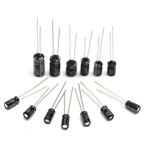 Total 130Pcs 13 Values Each 10Pcs 0.1uf-470uf Electrolytic Capacitor Assortment Set