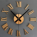 DIY 3D Large Number Mirror Wall Clock Sticker Decor for Home Office Kids Room