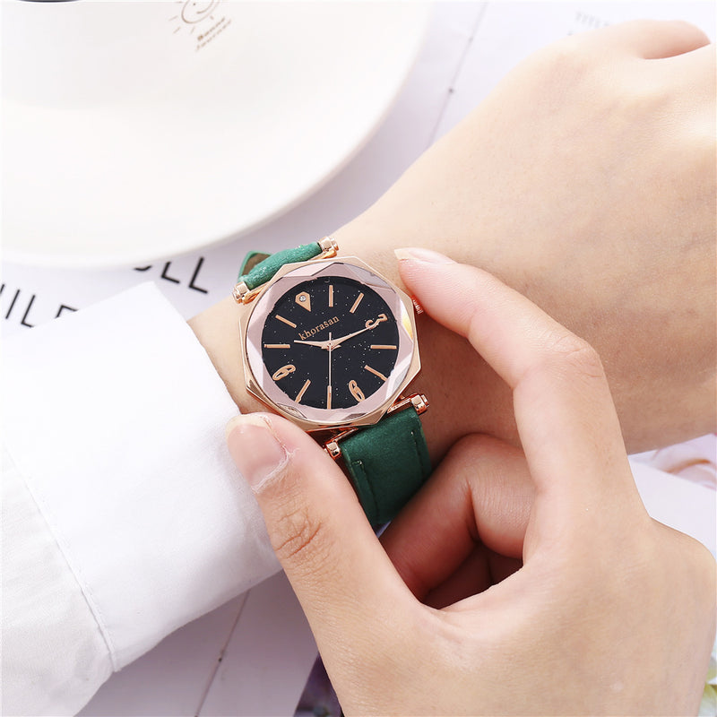 Deffrun Shining Dial Display Flower Ladies Watch Elegant Design Quartz Watches