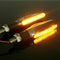 4pcs Motorcycle LED Turn Signal Indicator Blinkers Amber Light Carbon Body Shell