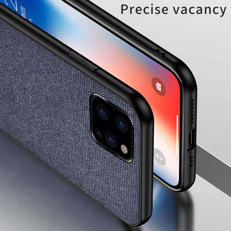 Bakeey Anti-fingerprint Cotton Cloth PU Leather Protective Case for iPhone 11 6.1 inch