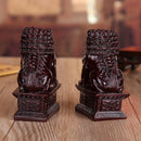 Red Chinese Resin Carving Fengshui Lion Fu Foo Dog Guardion Beast Statue Home Decorations