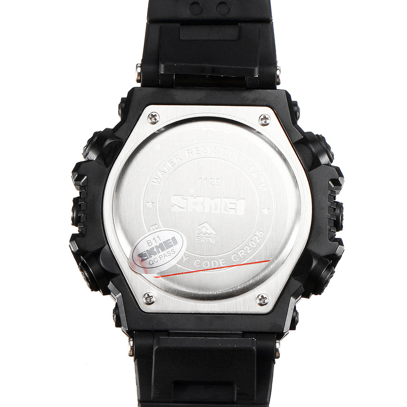 SKMEI 1129 Men Waterproof Sport Army Alarm Date Solar Power Black Wrist Watch Digital Watch