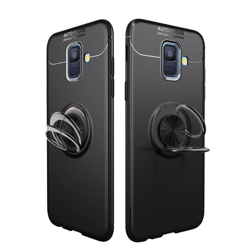 C-KU 360 Rotating Ring Grip Kicktand Protective Case For Samsung Galaxy A6 2018