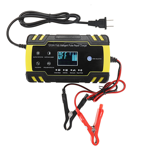 Enusic 12/24V 8A/4A Touch Screen Pulse Repair LCD Battery Charger For Car Motorcycle Lead Acid Battery Agm Gel Wet