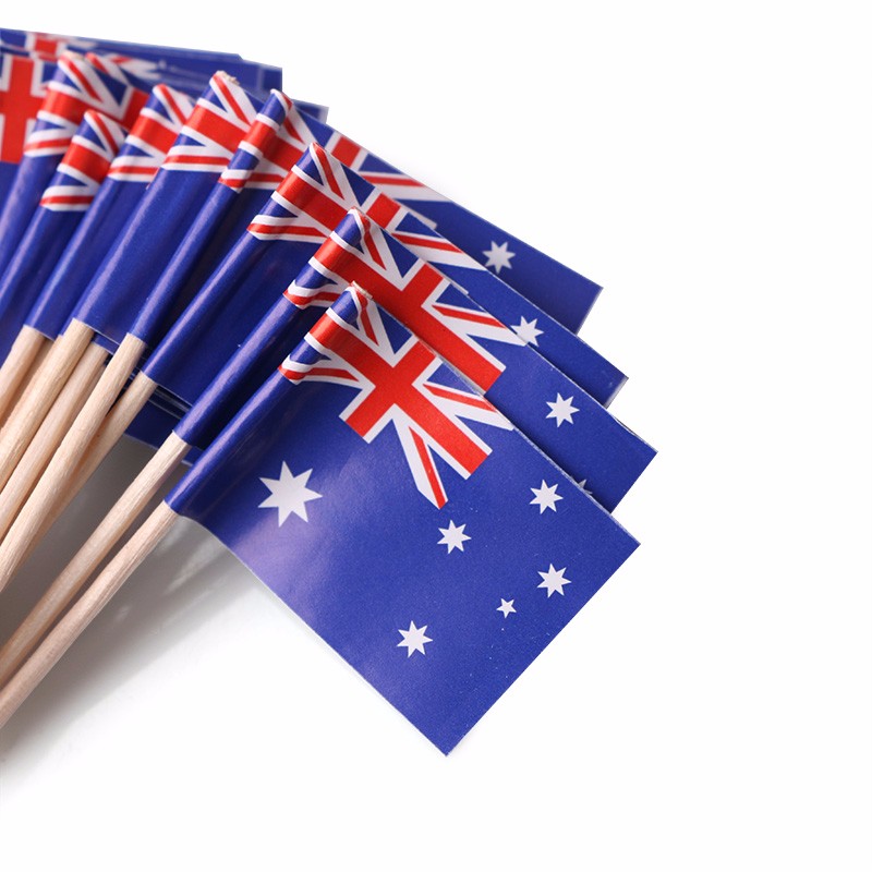 Honana 50 Pcs/Lot Flag Fruit Toothpick Paper Flag Food Picks Cake Toothpicks World-Cup Fruit Sticks