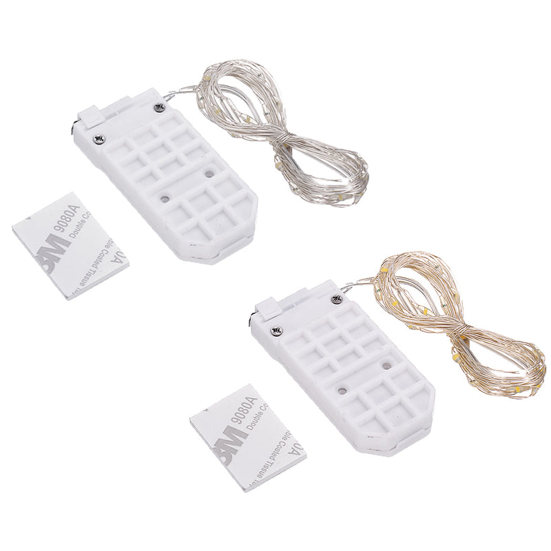 LUSTREON DC3V Warm White Yellow 2M Silver Wire Turn On LED String Light for Christmas Holiday Vase Decor