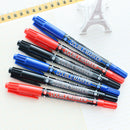 M&G MG2130/Y22O4 1 Piece Dual Head Marker Pen Black/Blue/Red Extra Fine Point Oil Ink Liner Twin Mark Pens Office School Supplies