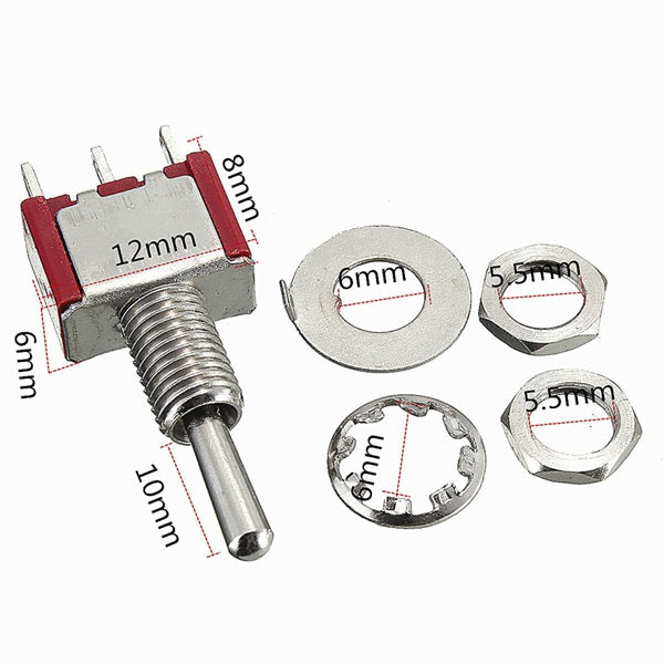 Toggle Switch MTS-123 3 Pin SPDT ON/OFF/ON 3 Position Momentary