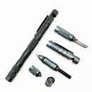 IPRee Multi-function 6 In 1 Tactical Pen Steel Alloy Head Compass Whistle Fire Stick Gel Pen Blade Outdoor Camping Portable Survival Tool