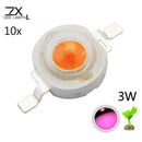 10pcs ZX 3W Full Spectrum Plant Growing DIY LED Lamp Chip Garden Greenhouse Seedling Lights
