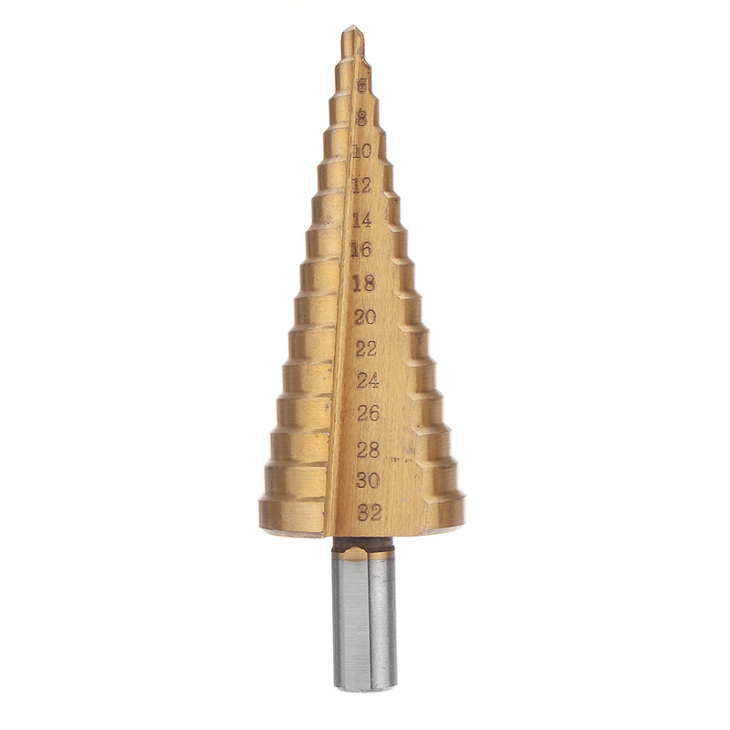 6pcs HSS Cone Reduced Shank Drill Bit Set Step Drill Bits with Saw Drills Set