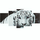 5Pcs/Set Modern Art Oil Canvas Painting Print Tiger Wallpaper Wall Sticker Home Decorations