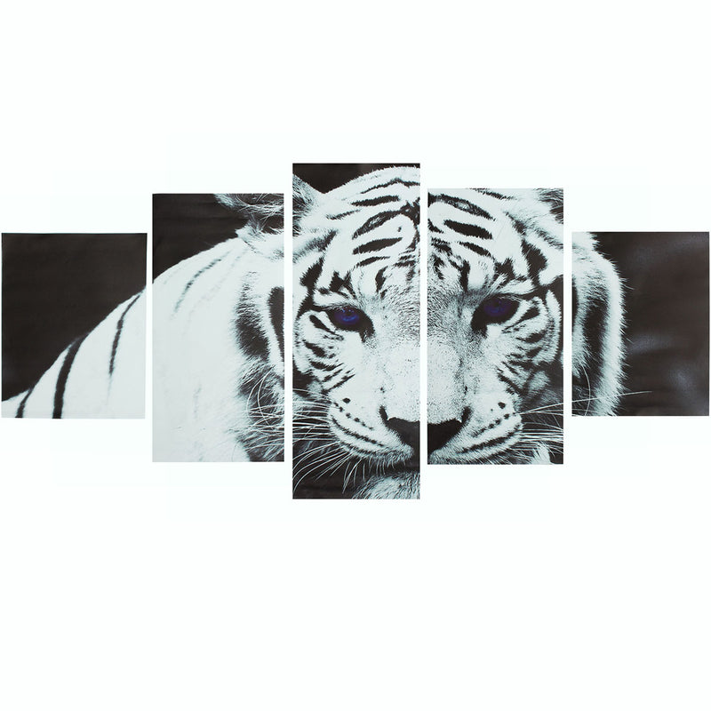5Pcs/Set Modern Art Oil Canvas Painting Print Tiger Wallpaper Wall Sticker Home Decorations