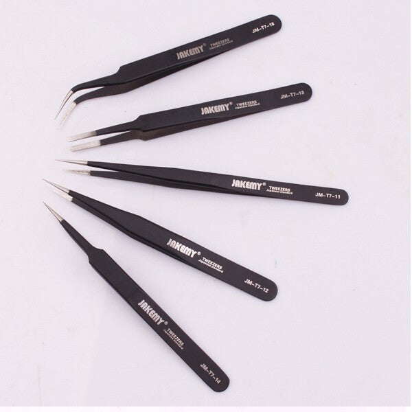 JAKEMY JM-T7-14 Stainless Steel DIY Electronic Pointed End Tweezer Forceps Maintenance Tools